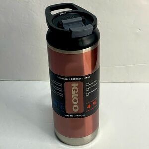 Igloo 16 oz Insulated Flip N Sip Tumbler Flamingo Bronze NWT
